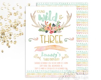 3rd birthday invite etsy