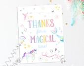 Unicorn Thank You | Mermaid Thank You | Unicorn Mermaid | Unicorn Mermaid Party | Unicorn Mermaid Birthday | Unicorn Party | Mermaid Party Il_170x135