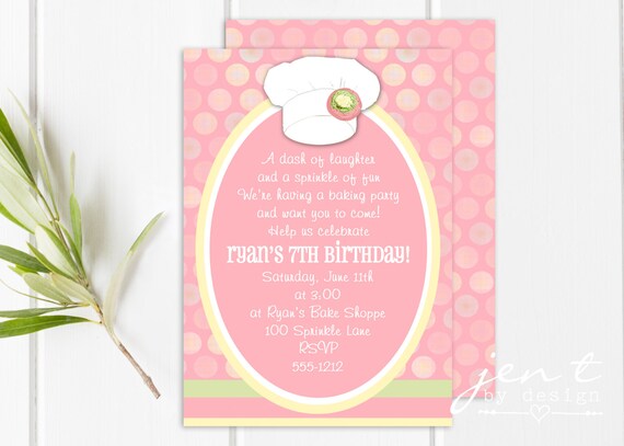 Baking Party | Baking Invitation | Baking Birthday | Cupcake Party | Cake Party | Birthday Invitations Il_570xn
