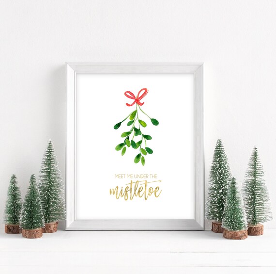 Meet Me Under the Mistletoe Sign | Christmas Art Print | Printable Christmas Sign | Printable Christmas Wall Art | Printable Christmas Art Il_570xn