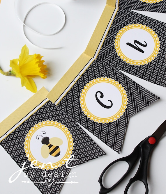 Customized Bumble Bee Party Banner Il_570xn