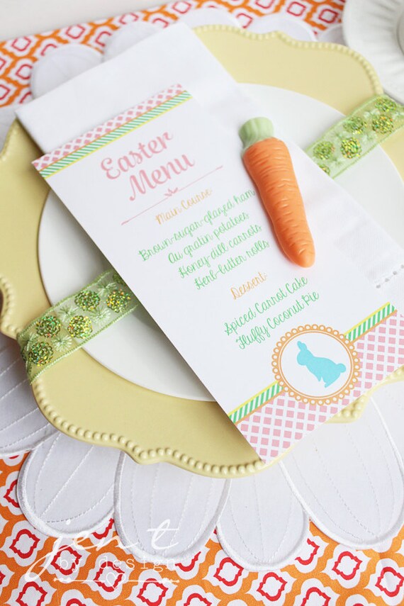 Custom Printable Easter Menu Cards Il_570xn