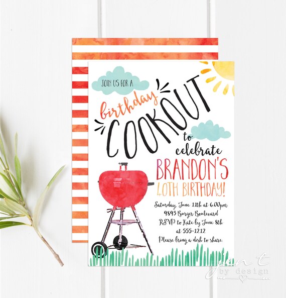 Cookout Invitations - BBQ Invitations - Grill Invitations Il_570xn