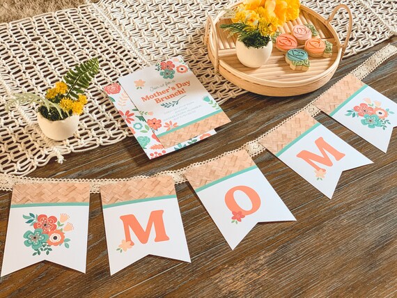 Mothers Day Banner | Floral Mother's Day Printable Banner | Mother's Day Decor | Mother's Day Decorations | Mother's Day Brunch Banner Il_570xn