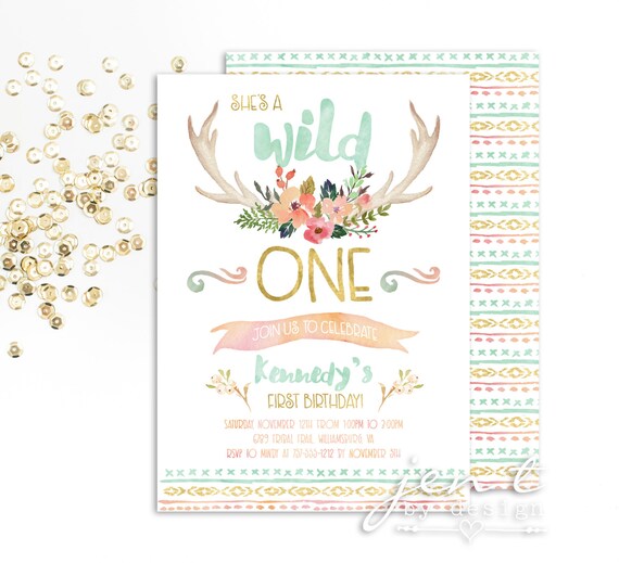 Wild One Birthday | Wild One Invitation | Wild One Party | Wild One | First Birthday | Boho Invitation | Boho 1st Birthday | Boho Chic Il_570xn