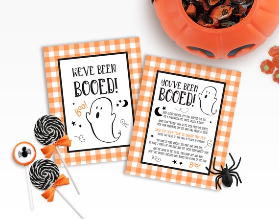 Booed Signs | Printable Booed Signs | We've Been Booed | You've Been Booed | Printable You've Been Booed | Gingham You've Been Booed Signs Il_570xn