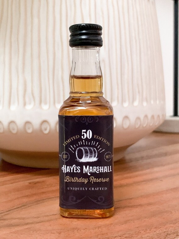Personalized Whiskey Bottle Labels | Personalized Liquor Bottle Labels | 50th Birthday Party Favors | Milestone Birthday Party Favors Il_570xn