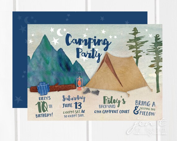 Camping Invitation | Camping Birthday | Camping Party | Camping Invite | Camping | Camp Invitation | Birthday Invitation | Camp Birthday Il_570xn