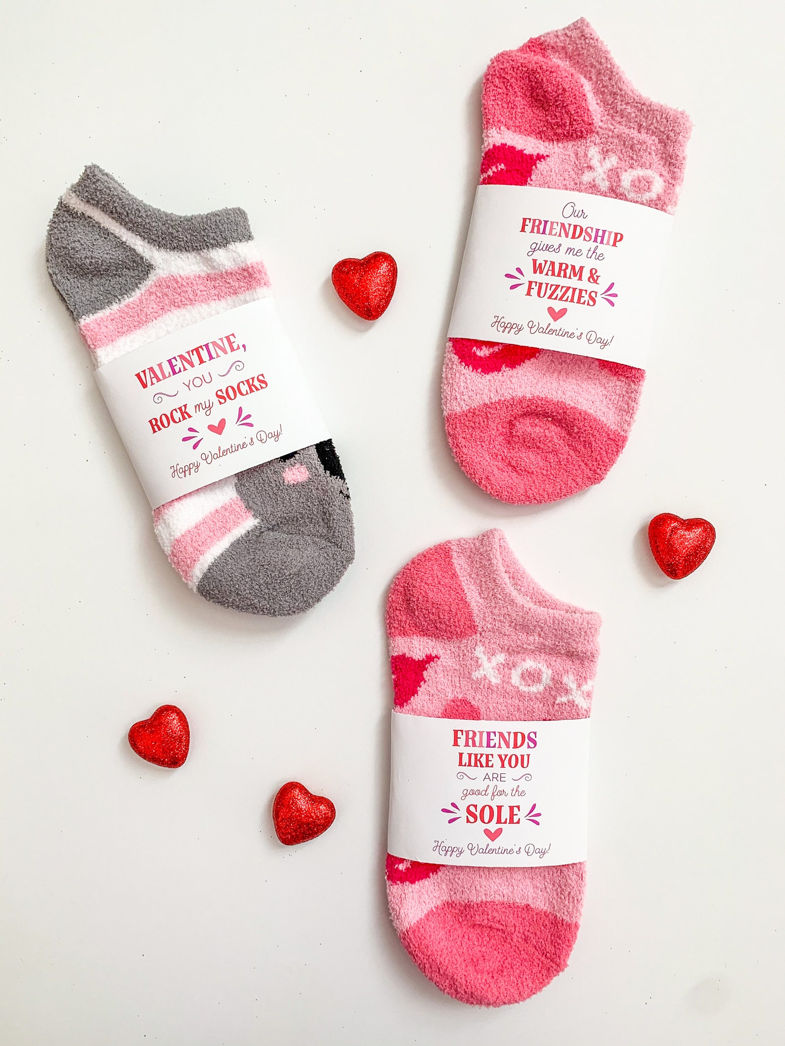 Valentine Sock Tags Printable Valentine Tags Sock Etsy