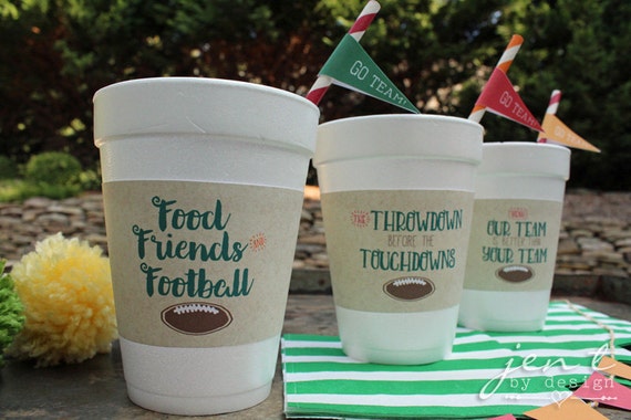 Football Tailgate Cup Sleeves Instant Download Il_570xn