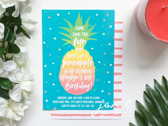 Pineapple | Pineapple Invitation | Pineapple Party | Tropical | Tropical Party | Tropical Invitation | Birthday Invitation | Summer Il_570xn