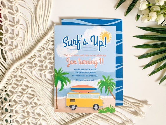 Surf's Up Invitations | Surf Party Invitations | Surf Party Invites ...