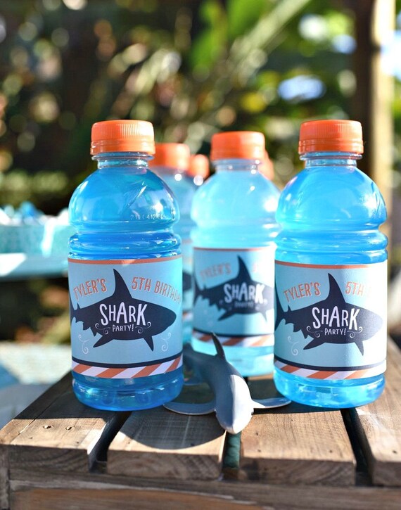 Shark Bottle Labels - Shark Party - Shark Birthday Il_570xn