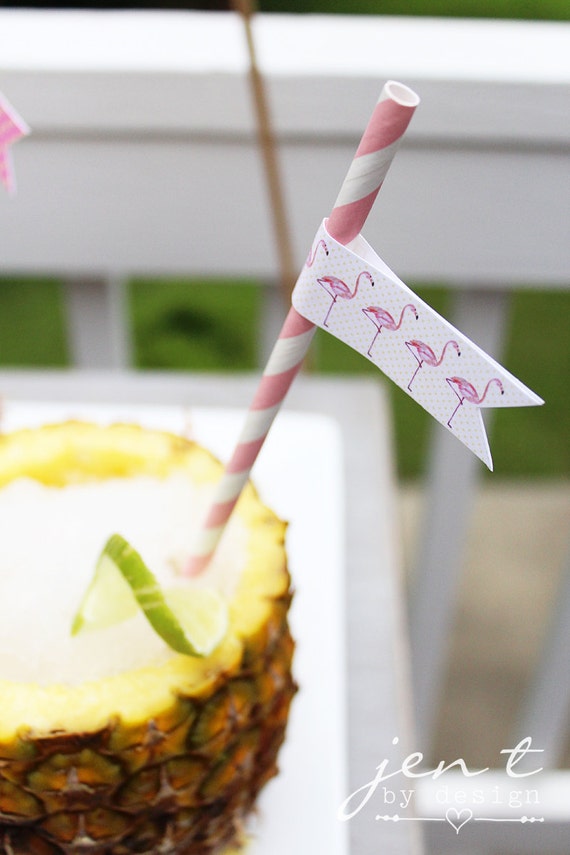 Flamingo Party Straw Flags Il_570xn