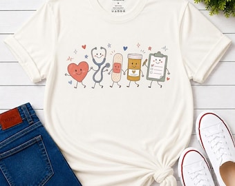 Cute Medical Staff Gift, Healthcare Worker Appreciation, Nurse Shirt, Doctor Tee, Nursing Student, Medicine Lover, Hospital Uniform Top