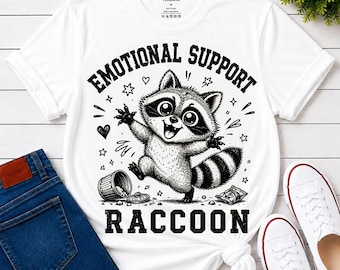Emotional Support Raccoon Shirt, Funny Trash Panda Tee, Cute Wildlife Humor, Gift for Animal Lover, Unisex T-Shirt