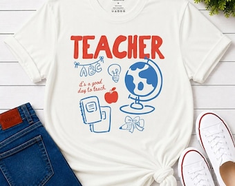 It's a Good Day to Teach Shirt, Retro Teacher Tee, Back to School Gift, Collegiate Education Apparel, Unisex T-Shirt