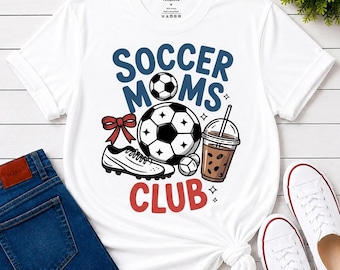 Soccer Moms Club Shirt, Vintage Sports Mom Tee, Game Day Outfit, Youth League Gift, Unisex T-Shirt