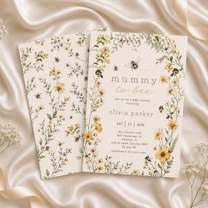 Editable Mummy to Bee Baby Shower Invitation Template, Digital Download