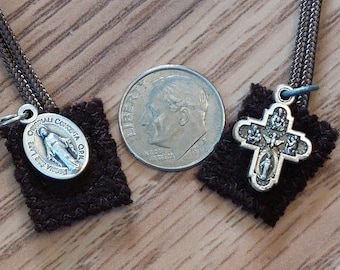 Tiny Unbreakable Brown Scapular of Our Lady of Mount Carmel