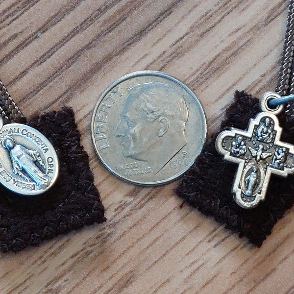 Tiny Unbreakable Brown Scapular of Our Lady of Mount Carmel