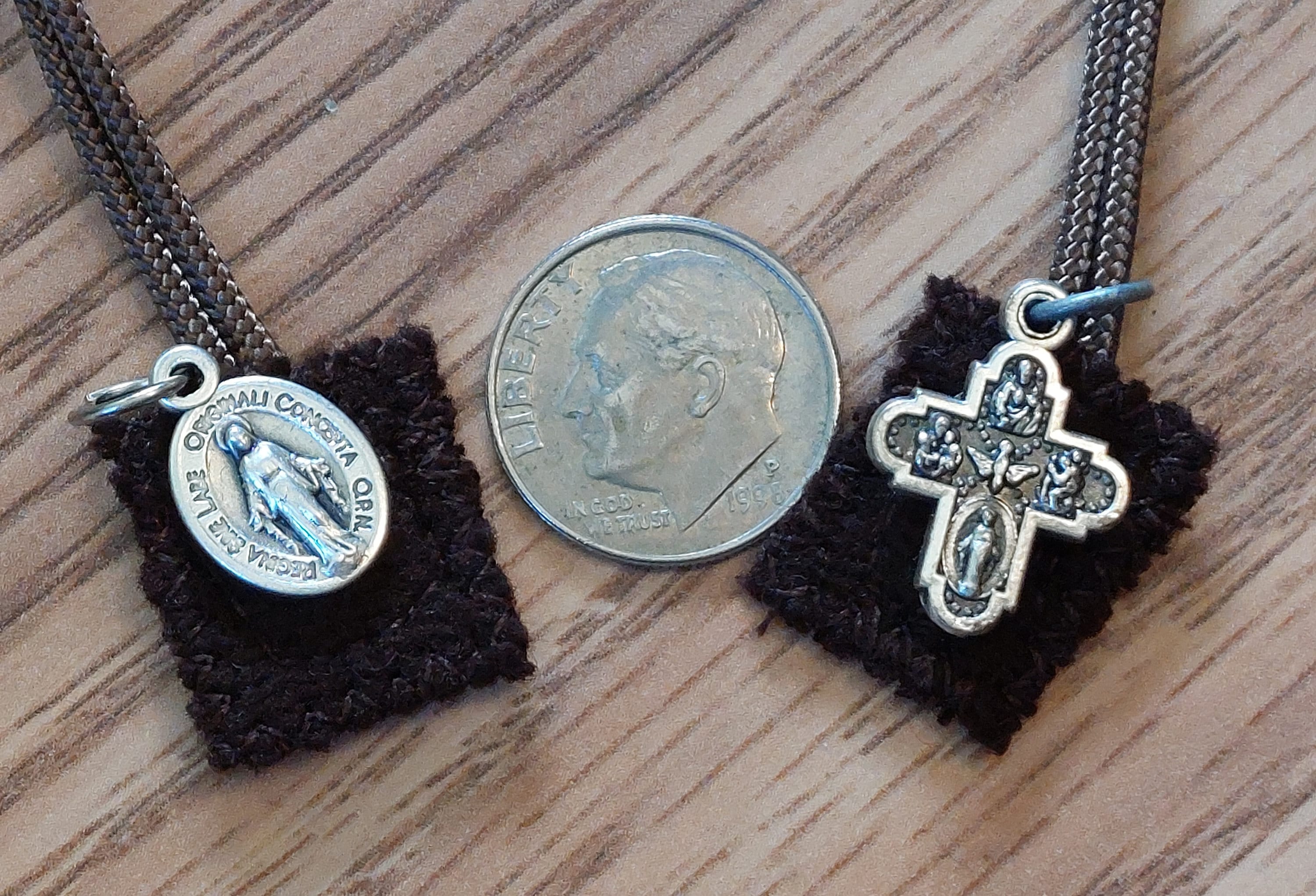 Tiny Unbreakable Brown Scapular of Our Lady of Mount Carmel