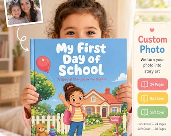 Personalized Kids My First Day Of School Book, Birthday Kindergarten Gift For Kids, Kindergarten Gift, Back To School Gift, School Storybook