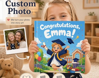 Personalized Graduation Book for Kids, Custom Photo Storybook Kindergarten Preschool Graduation Gift, Back to School Book , Birthday Gift