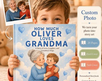 Personalized How Much Loves Storybook For Grandma, Custom Baby Book For Grandmother From Grandson, Mother’s Day Gift, Gift From Kids