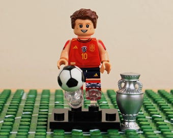 MOC-- Dani Olmo Minifigure - Goals & Assists Attacker #7, Birthday Gift for Soccer Lovers