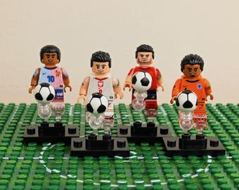 Soccer Minifigure Set – Mbappe, Rodri, Lewa, VVD Legends Build Your Dream Team