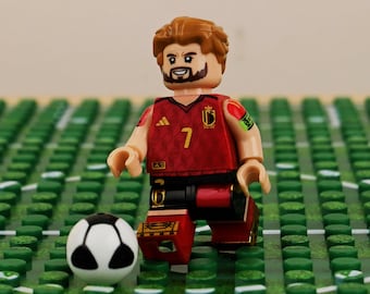 Kevin De Bruyne Minifigure – Belgium Soccer Captain, Custom MOC Toy