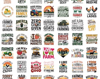 Farmer PNG Bundle | Agriculture Designs | Animal Farm Graphics | Country Life Clipart | Digital Download