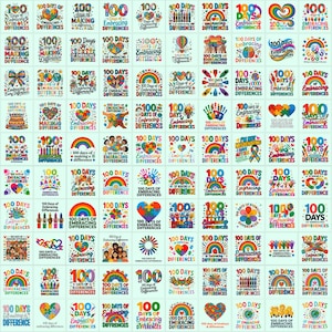 Pacchetto PNG "100 giorni per abbracciare le differenze" / Disegni puzzle sulla neurodiversità, grafica per classi inclusive, sublimazione per insegnanti