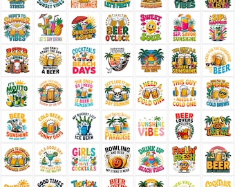 Summer Drink PNG Bundle | Margarita, Aperol Spritz, and Tequila Designs | Sublimation Graphics