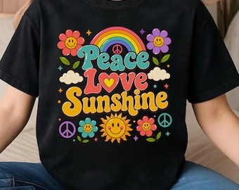 Design Hippie Groovy PNG e SVG / Flower Power retrò anni '70 / Pace Amore Boho Sublimazione