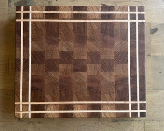 End Grain Cutting Board | Maple Oak Butcher Block | Handmade Wooden Chopping Block