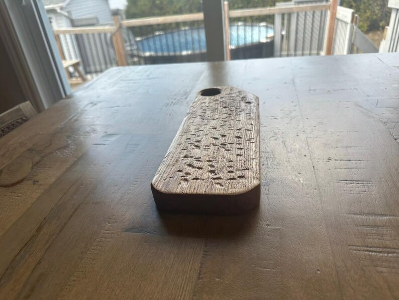 White Oak Serving Board with Round Hand Grip | Handmade Charcuterie Board image 6