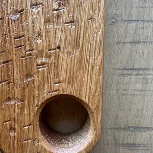 White Oak Serving Board with Round Hand Grip | Handmade Charcuterie Board image 9