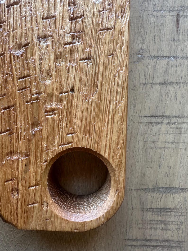 White Oak Serving Board with Round Hand Grip | Handmade Charcuterie Board image 9