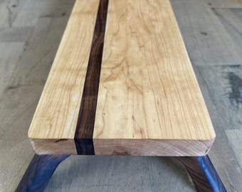 Maple Walnut Charcuterie Board | Elevated Wood Serving Platter | Handmade Footed Cheese Dessert Gift | Canada