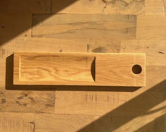 White Oak Carved Serving Board with Finger Grip | Handmade Charcuterie Cheese Board Canada
