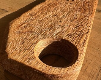 White Oak Serving Board with Round Hand Grip | Handmade Charcuterie Board