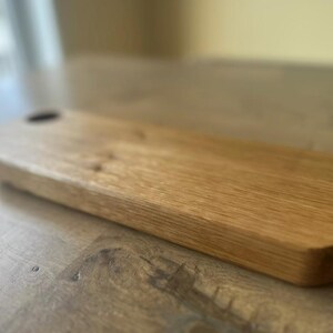 White Oak Serving Board with Round Hand Grip | Handmade Charcuterie Board image 10