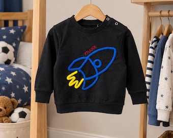 Personalised Space Sweatshirt,  Rocket boys jumper