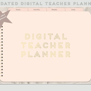 Undated Teacher planner, Digital Teacher Planner, Teacher Planner, Goodnotes Planner, Notability Planner, School Year Digital Planner