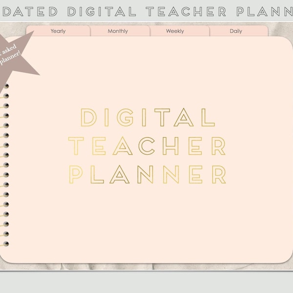 Undated Teacher planner, Digital Teacher Planner, Teacher Planner, Goodnotes Planner, Notability Planner, School Year Digital Planner