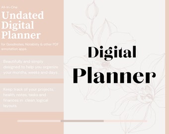 Digital planner, goodnotes planner, notability planner, Digital journal, daily digital planner, undated digital planner
