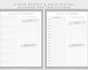 Undated Digital planner, goodnotes planner, notability planner, weekly digital planner, daily digital planner, digital to do list