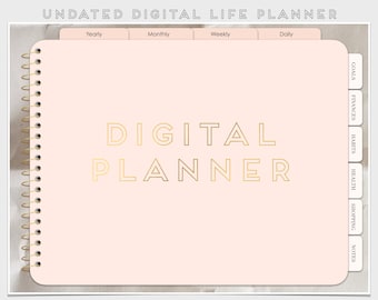 Undated Digital planner, goodnotes planner, notability planner, Digital journal, daily digital planner, planner digital